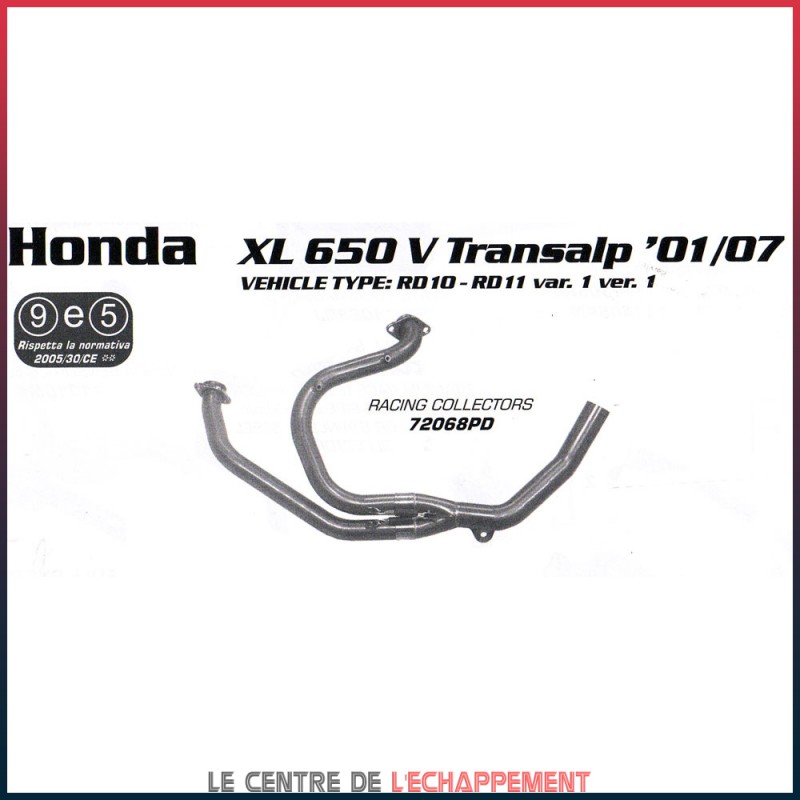Collecteur pour Honda XLV 650 TRANSALP 2000-2007