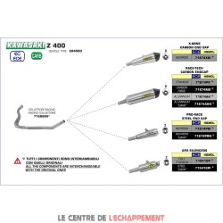Silencieux ARROW Race Tech Kawasaki Z 400 2019-... Coupelle Carbone