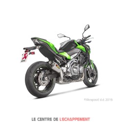 Silencieux AKRAPOVIC Slip-On Kawasaki Z 900 2017-2019 Coupelle Carbone