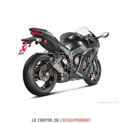 Silencieux AKRAPOVIC Slip-On Racing Kawasaki ZX 10 RR 2017-... Et ZX10R NINJA 2016-... Coupelle Carbone