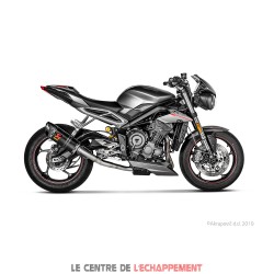 Silencieux AKRAPOVIC Slip-On Triumph STREET TRIPLE 765 S / R / RS 2017-... Coupelle Carbone