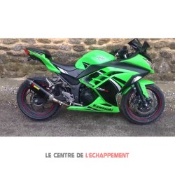 Silencieux AKRAPOVIC Slip-On Racing Kawasaki NINJA 300 R 2013-2016 et Z 300 2015-... Coupelle Carbone