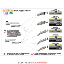 Demi Ligne ARROW X-KONE KTM SUPER DUKE GT 1290 2016-... coupelle carbone