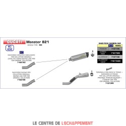 Silencieux ARROW RACE TECH Ducati MONSTER 821 2017-2020 coupelle carbone