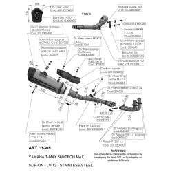 Ligne Complète LEOVINCE 12 Yamaha T-MAX 560 2020-... coupelle carbone sans catalyseur