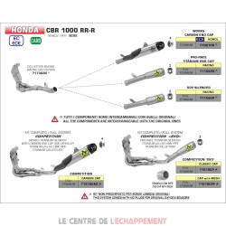 Ligne Complète ARROW WORKS COMPETITION Honda CBR 1000 RR 2020-... coupelle carbone