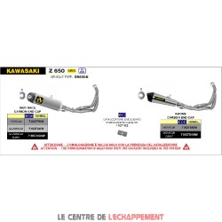 Ligne Complète ARROW INDY RACE Kawasaki Z 650 / Ninja / Versys 2021-... Coupelle Carbone