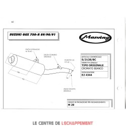 Silencieux MARVING Style Origine Adapt.Suzuki GSX R 750 1990-1991