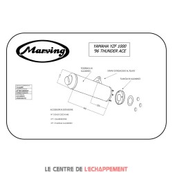 Silencieux Marving style origine Ø 114 mm pour Yamaha YZF 1000 THUNDERACE 1996-2000