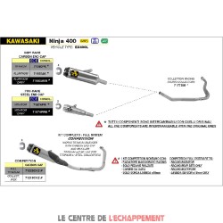 Ligne Complète ARROW Works Compétition pour Kawasaki Ninja 400 et Z 400 2022-...