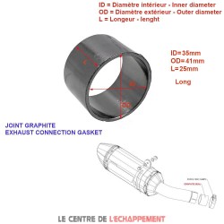 Joint / manchon graphite pour ligne / tube / cartouche d'échappement