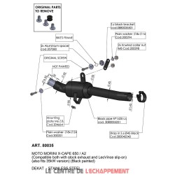Manchon raccord sans catalyseur LEOVINCE MORINI X-CAPE 650 2022-...