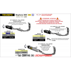 Ligne Complète Arrow Veloce Triumph Daytona 660 2024-...