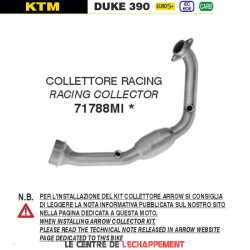 Collecteur sans catalyseur Arrow KTM 390 Duke 2024-...