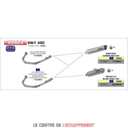 Ligne Complète ARROW Race Tech Adapt.Honda SW-T 400 2009-2016