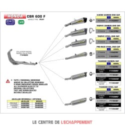 Ligne Complète ARROW X-Kone Adapt.Honda CB 600 HORNET 2007-2014/CBR 600 F 2011-2013