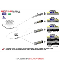 Ligne Complète ARROW X-Kone Adapt.Honda INTEGRA 750 2014-... / NC750 S / X 2014-…