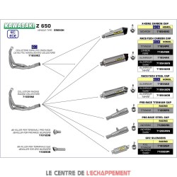 Ligne Complète ARROW X-Kone Adapt.Kawasaki Z 650 2017-...