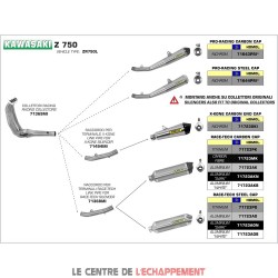 Ligne Complète ARROW X-Kone Adapt.Kawasaki Z 750 2007-2013