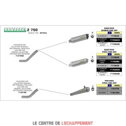 Silencieux ARROW Pro Race Adapt.Kawasaki Z 750 2004-2006
